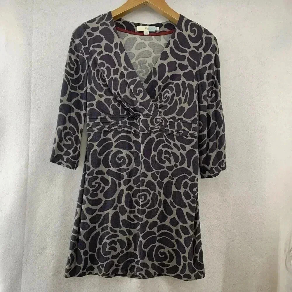 Boden Women’s Taupe‎ And Gray Rose Dress Size 6 Funky Sophisticated Work Dress